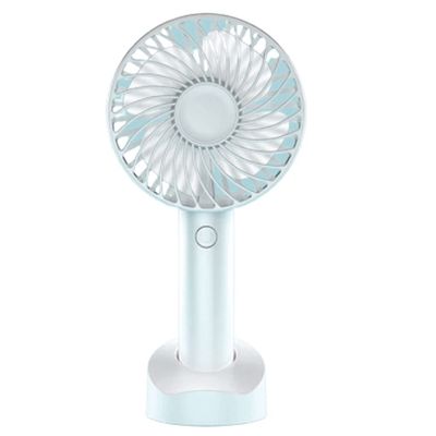 DFDFSFG Small Handheld Fan,Small & Portable with Base,Desktop Use,3 Speed Adjustable & USB Charging Mini Fan,Bedroom Outdoor Office Strong Airflow (Color : White, Size : 3000mAh)