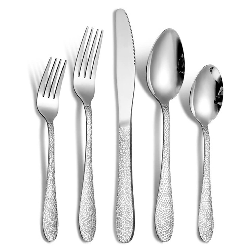 IKXO 20 PCS Mirror Silver Silverware Set for 4, Stainless Steel Flatware Cutlery Set Kitchen Utensils Set, Mirror Polished, Dishwasher Safe For Home Restaurant Hotel,