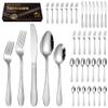 IKXO 20 PCS Mirror Silver Silverware Set for 4, Stainless Steel Flatware Cutlery Set Kitchen Utensils Set, Mirror Polished, Dishwasher Safe For Home Restaurant Hotel, view 2