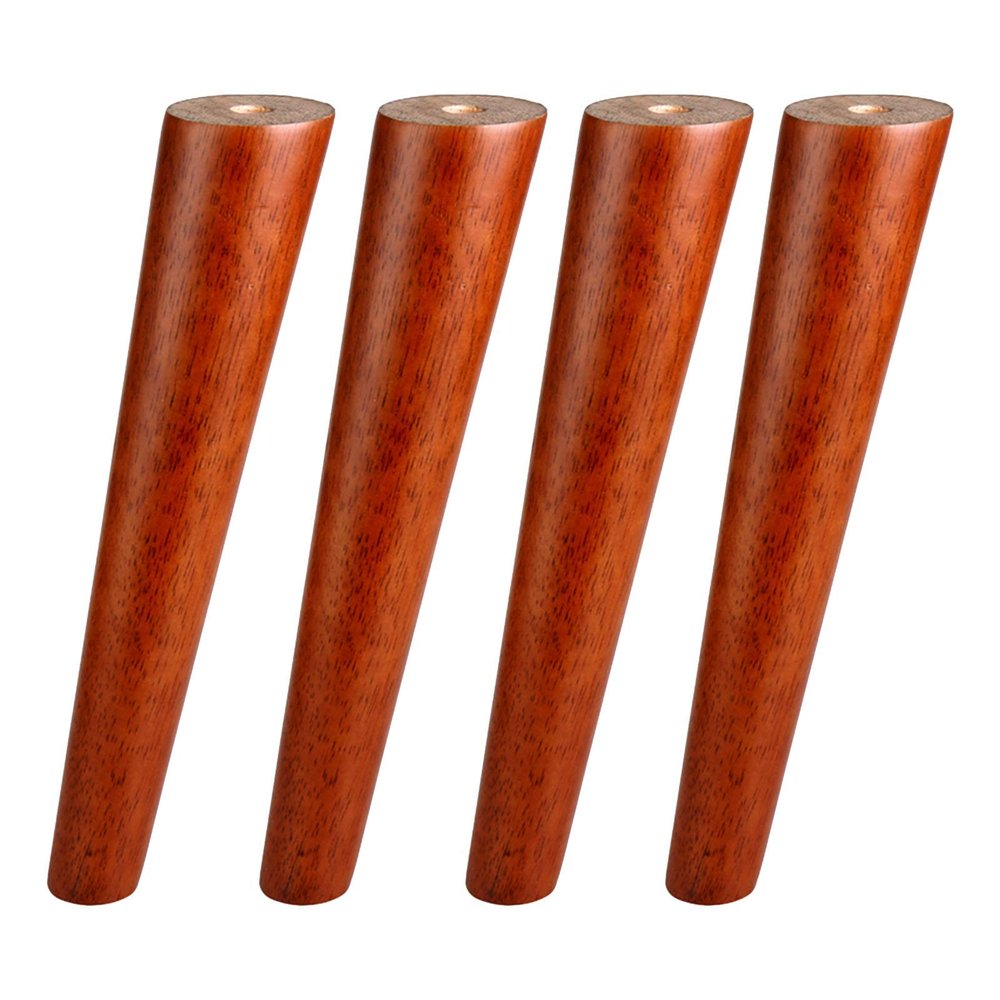 LUOFDCLDDD Furniture LegsSet of 4 Solid Woodenniture Legs,Tapered Rubber Woodniture Feet,For Sofa,Ottoman,Couch,Cabinet Tv,Dresser,Replacement,With Square Mounting Plate Screws,Non-Slip Mat/50Cm/19.7