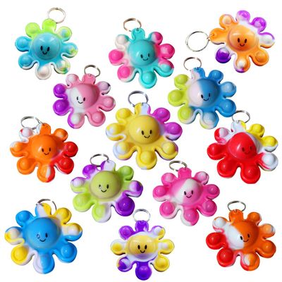 Roaqua 30 Packs Bulk octopus Mini Pop Fidget Keychain,Birthday Party Favors,Sea Animal for kids toys, Smmuer Classroom Student Prizes Hoilday Gifts