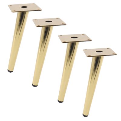 LUOFDCLDDD Furniture LegsPack of 4 Metal,Sofa Legs,Tv Cabinet Foot,Bed Feet,Ottoman,Taperedniture Table Legs,Hardware Cabinet Feet,Coffee Table Replacement Parts,with Screws,Gold/Tilt/300Mm