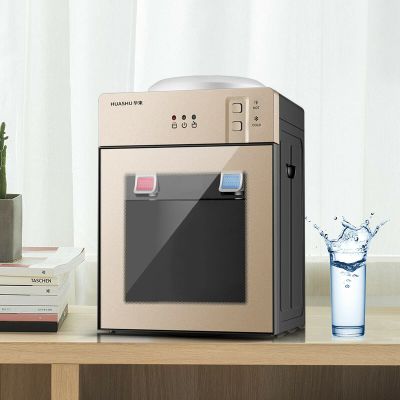PanDair 110V Countertop Water Cooler Dispenser,Holds 3.5L- 18.9L Bottled Water,Dispenser with Hot Cold and Room Temperature Water,for Homes, Kitchens, Offices, Dorms, Champagne Gold