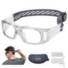 SooGree Sports Goggles Glasses -Basketball Soccer Football Sports Protective Eyewear Goggles Eye Safety Glasses Frame Removable PC Lens with Adjustable Glasses Strap (8021Gray frame white pad) view 1