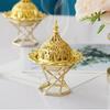 Froiny Metal Incense Burner Arabian Golden Incense Holder Tabletop Ornament Frankincense Resin Burner Censer for Muslim Ramadan Home Decorations view 3