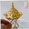 Froiny Metal Incense Burner Arabian Golden Incense Holder Tabletop Ornament Frankincense Resin Burner Censer for Muslim Ramadan Home Decorations view 4