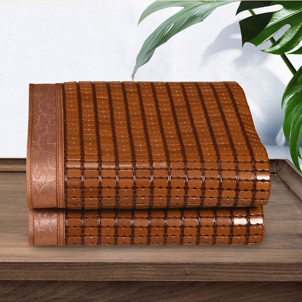 Summer Sleeping Mat Foldable Summer Bed Mat Cool Sleeping Mattress Cooling Bed for Home School Dormitory,Brown,150 * 195cm