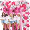 Western Cowgirl Party Decorations YEEHAW Bachelorette Balloon Garland Kit Nashville Bachelorette Party Supplies Disco Cowgirl Banner Rose Red Tinsel Disco Balloon for Women view 2