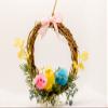 Easter Chicks Wreath Decorations with Blue, Yellow, Pink Chicks, Spring Floral branches on Grapevine Wreath for Kitchen Cabinets and Dining Chairs - Set of 4 view 2