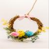Easter Chicks Wreath Decorations with Blue, Yellow, Pink Chicks, Spring Floral branches on Grapevine Wreath for Kitchen Cabinets and Dining Chairs - Set of 4 view 3