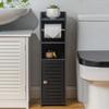 AOJEZOR Toilet Paper Holder Stand: Freestanding No Drill PVC Bathroom Storage for Apartment Renters -Protect Rental Deposit- Small Space Storage Solution view 2