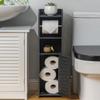 AOJEZOR Toilet Paper Holder Stand: Freestanding No Drill PVC Bathroom Storage for Apartment Renters -Protect Rental Deposit- Small Space Storage Solution view 3