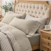 PURE ERA Jersey Knit 4pc Bed Sheet Set 100% T-Shirt Heather Cotton Super Soft Comfy Breathable Fits Mattress Up to 20" Extra Deep Pocket (Dark Beige,Queen) view 1