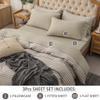PURE ERA Jersey Knit 4pc Bed Sheet Set 100% T-Shirt Heather Cotton Super Soft Comfy Breathable Fits Mattress Up to 20" Extra Deep Pocket (Dark Beige,Queen) view 2