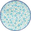 Polmedia Polish Pottery Dinner Plate UNIKAT - Groovy Blues Pattern Handmade in Boleslawiec Poland by Ceramika Artystyczna + Certificate of Authenticity view 1