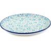 Polmedia Polish Pottery Dinner Plate UNIKAT - Groovy Blues Pattern Handmade in Boleslawiec Poland by Ceramika Artystyczna + Certificate of Authenticity view 2