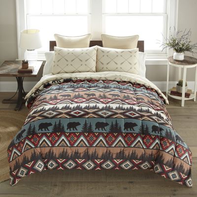 Donna Sharp King Bedding Set - 3 Piece - Bear Totem Lodge Comforter Set with King Comforter and Two King Shams - Machine Washable