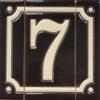 4.3' x 2.2' 11cm x 5.5cm Spanish Back Classic Hand-Painted Number Tiles & Optional Metal Frames (Black Letter B Tile) view 4