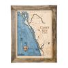 Sea & Soul Casey Key Nautical Wall Art, Coastal Wall Dcor 2-Level Wood Map, 13in x 16in, South Sarasota, Siesta Key, Venice, Handcrafted in the USA (Rustic Pine/Deep Blue) view 1