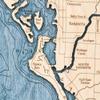 Sea & Soul Casey Key Nautical Wall Art, Coastal Wall Dcor 2-Level Wood Map, 13in x 16in, South Sarasota, Siesta Key, Venice, Handcrafted in the USA (Rustic Pine/Deep Blue) view 2