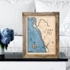 Sea & Soul Casey Key Nautical Wall Art, Coastal Wall Dcor 2-Level Wood Map, 13in x 16in, South Sarasota, Siesta Key, Venice, Handcrafted in the USA (Rustic Pine/Deep Blue) view 3
