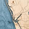 Sea & Soul Casey Key Nautical Wall Art, Coastal Wall Dcor 2-Level Wood Map, 13in x 16in, South Sarasota, Siesta Key, Venice, Handcrafted in the USA (Rustic Pine/Deep Blue) view 4