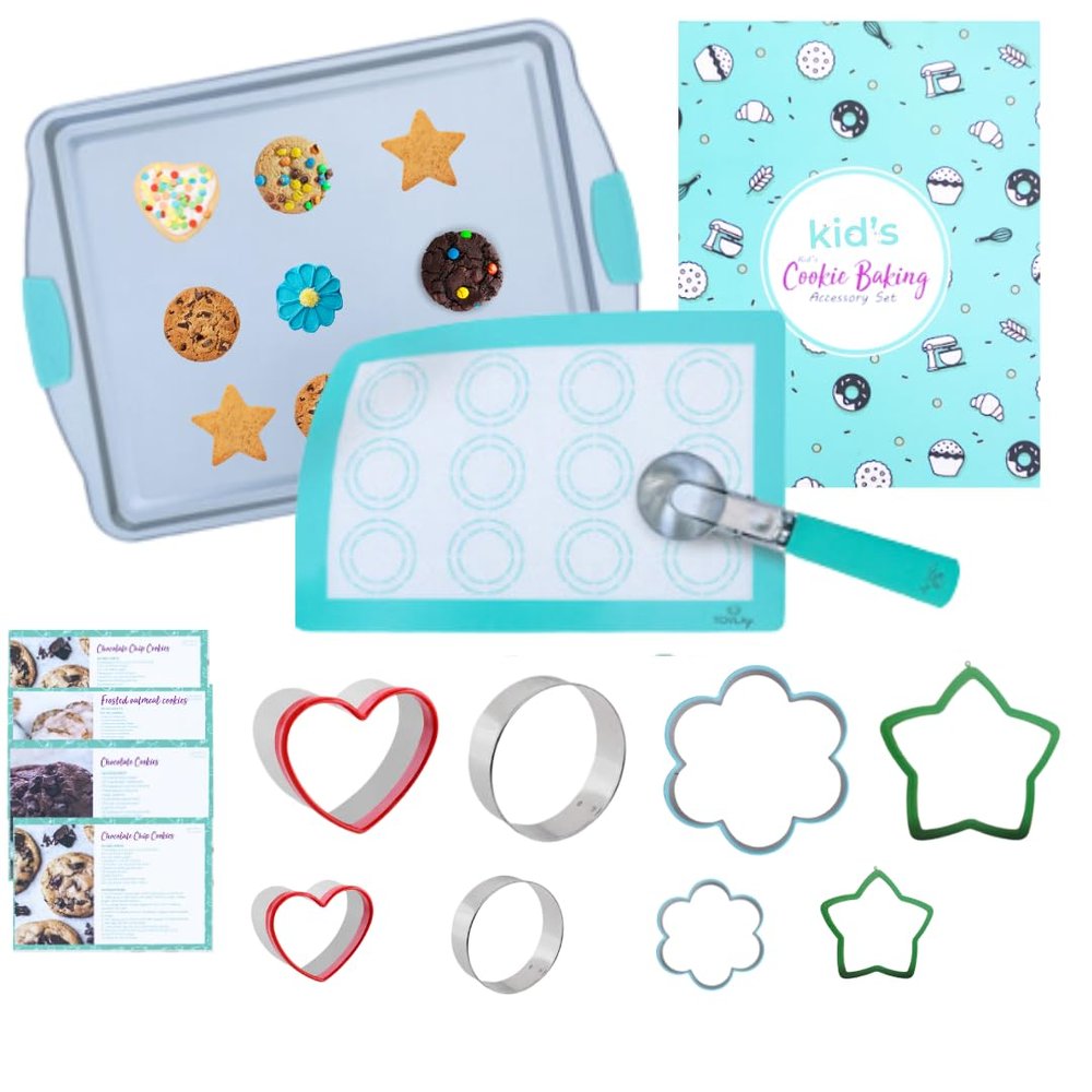 Tovla Jr. Cookie Baking and Cooking Gift Set for Kids - Cooking Supplies for the Junior Chef - Kids' Baking Set for Girls & Boys - Real Accessories & Utensils for the Curious Child