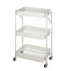 Urban Lifestyle 3 Tier Foldable Metal Rolling Storage Utility Cart, No Tools Assembly, White view 1