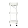 Urban Lifestyle 3 Tier Foldable Metal Rolling Storage Utility Cart, No Tools Assembly, White view 3