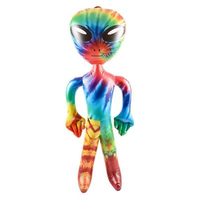 63" Giant Alien INFLATE (Vinyl) Galaxy/Rainbow/Tie Dye. Inflatable Huge Alien Figures on Hang Tag. (63" Giant TIE DYE Alien INFLATE (2 Pack))