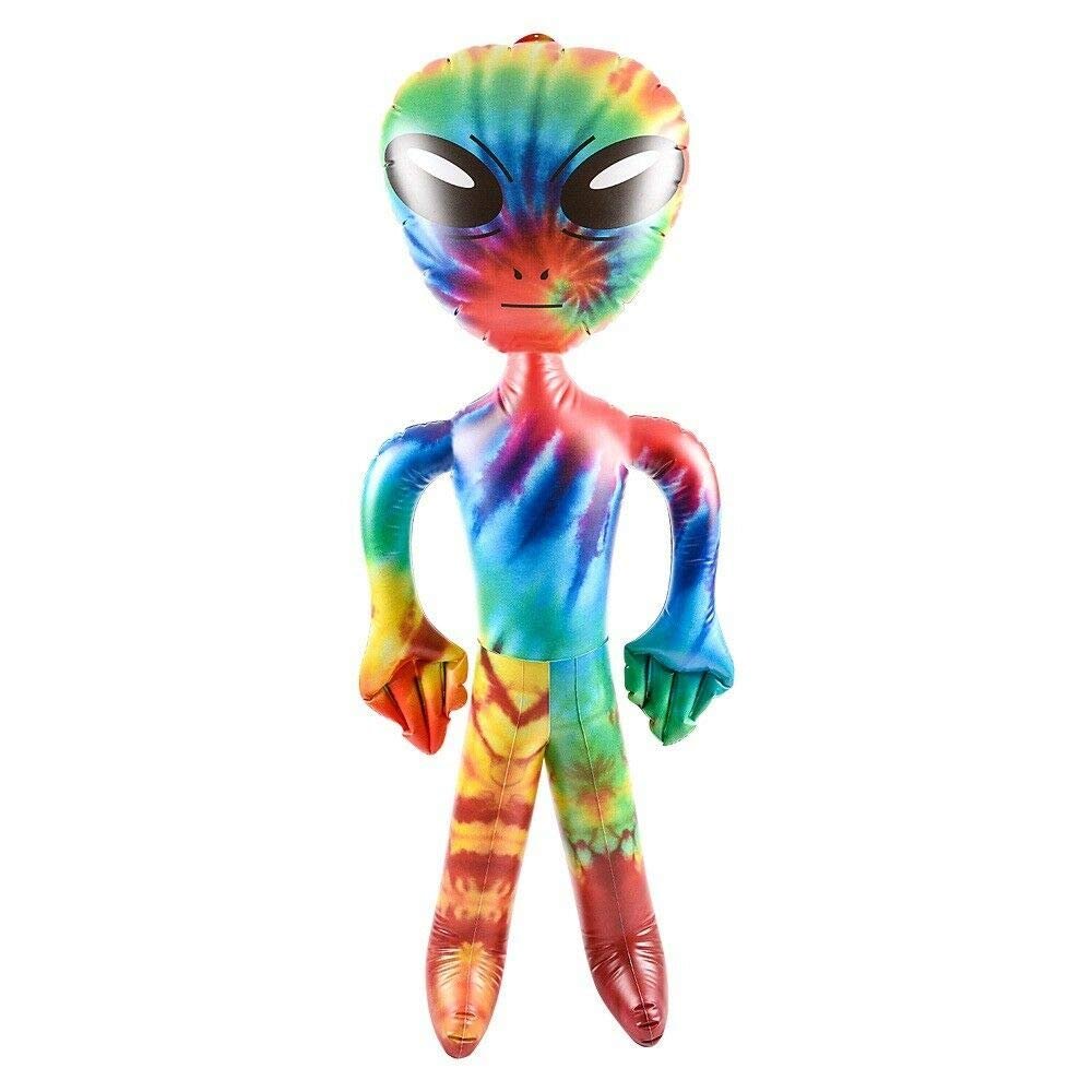 63" Giant Alien INFLATE (Vinyl) Galaxy/Rainbow/Tie Dye. Inflatable Huge Alien Figures on Hang Tag. (63" Giant TIE DYE Alien INFLATE (2 Pack))
