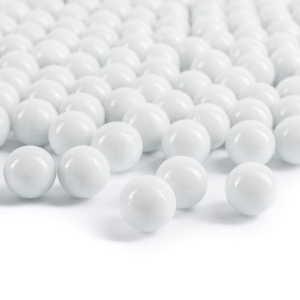 Galashield Glass Marbles Vase Filler Round Beads 5lb, 400 White Stones
