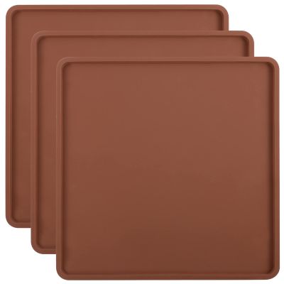 3 Pcs Silicone Food Dehydrator Sheets with Edge, Compatible with Cosori/Excalibur/Magic Mill 14" x 14" Trays, Square Non-stick Tray Liner, High Temperature Resistance Reusable Dryer Mats