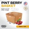 IDL Packaging Pint Berry Basket, Brown (Pack of 100) - Strong and Food-Safe Cardboard Containers for Freezing or Storing Small Fruits - Perfect Farmers Market Supplies view 2