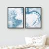 Woodrose Framed Wall Art Collage Print Gallery Set Swirling Blue-White Lava Lamp Landscape Abstract Shapes Illustrations Modern Contemporary Cool for Living Room, Bedroom, Office - 12"x16"x2 BLACK view 2