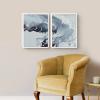 Woodrose Framed Wall Art Collage Print Gallery Set Swirling Blue White Lava Lamp Landscape Abstract Shapes Illustrations Modern Colorful for Living Room, Bedroom, Office - 12"x16"x2 WHITE view 3