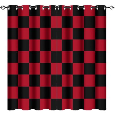 Asoohoe Country Curtains, Vintage British Tartan Pattern Classic Checkered Living Room Bedroom Curtains 2 Panel Sets, Thermal Insulated Room Darkening Window Coverings Drapes 42x63 Inch