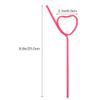 25Pcs Cocktail Plastic Straws Heart Shape Reusable Drinking Straws Long Flexible Straws for Shower Birthday Party Supplies Rosy view 3