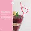 25Pcs Cocktail Plastic Straws Heart Shape Reusable Drinking Straws Long Flexible Straws for Shower Birthday Party Supplies Rosy view 4