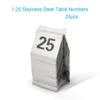Table Numbers Stainless Steel, 1-25/50/100 Double Side Table Number Cards, Restaurant Seating Metal Stackable Table Numbers, Wedding Anniversary Events Party Supplies (Size : 1 to 25) view 2