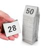 WEJUANR Table Numbers Stainless Steel, 1-25/50/100 Double Side Table Number Cards, Restaurant Seating Metal Stackable Table Numbers, Wedding Anniversary Events Party Supplies (Size : 1 to 50) view 1