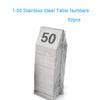WEJUANR Table Numbers Stainless Steel, 1-25/50/100 Double Side Table Number Cards, Restaurant Seating Metal Stackable Table Numbers, Wedding Anniversary Events Party Supplies (Size : 1 to 50) view 2