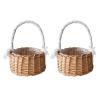 Wnvivi Wicker Flower Baskets, Wedding Flower Girl Baskets Rustic Natural Rattan Handwoven Basket with Handle and Plastic Built-in Layer Storage Baskets for Home Party Supplies Decor -L view 1