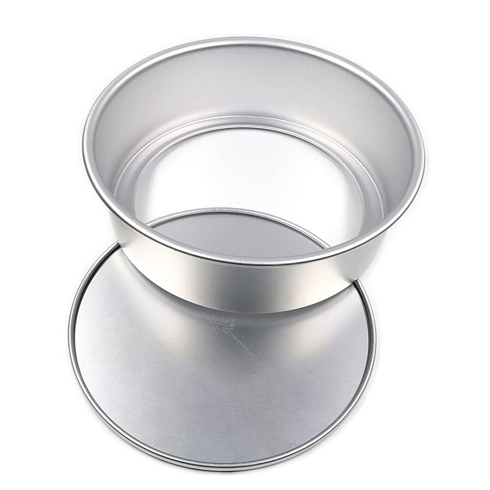 2-12 inches Removable Bottom Round Shape Loose Base Aluminium Chiffon Cake Mould Bread Mold Cupcake Moulds Pan Tin DIY Bakery (10 inches)