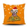 Merry Christmas Rhodesian Ridgeback Peeking Dog with Santa Hat Pillow Case Christmas Tree Snowflake Orange Throw Pillow Cover for Holiday Decoration 18x18 Inch view 1