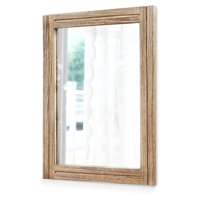 AAZZKANG Rustic Mirror for Wall with Rectangle Wood Framed Decorative Hanging Mirrorrs Large 20"x16"for Bedroom Bathroom Living Room Dressing Room