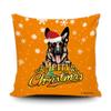 Merry Christmas German Shepherd Peeking Dog with Santa Hat Pillow Case Christmas Tree Snowflake Orange Throw Pillow Cover for Holiday Decoration 18x18 Inch view 1