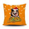 Merry Christmas Shetland Shepdog Peeking Dog with Santa Hat Pillow Case Christmas Tree Snowflake Orange Throw Pillow Cover for Holiday Decoration 20x20 Inch view 1