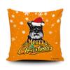 Merry Christmas Schnauzer Peeking Dog with Santa Hat Pillow Case Christmas Tree Snowflake Orange Throw Pillow Cover for Holiday Decoration 18x18 Inch view 1