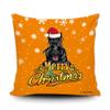 Merry Christmas Scottish Terrier Peeking Dog with Santa Hat Pillow Case Christmas Tree Snowflake Orange Throw Pillow Cover for Holiday Decoration 18x18 Inch view 1